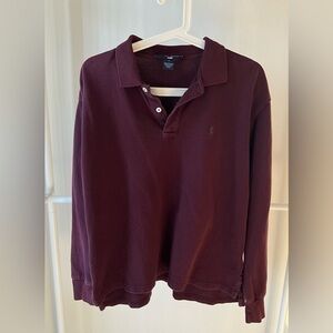 Ralph Lauren Polo Sport burgundy rugby shirt size L